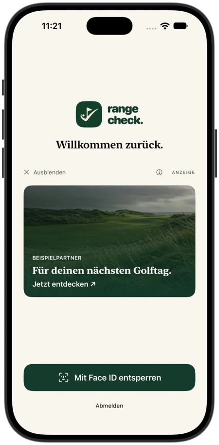 Willkommenspartner auf der echten Entsperransicht, mit Beispielanzeige